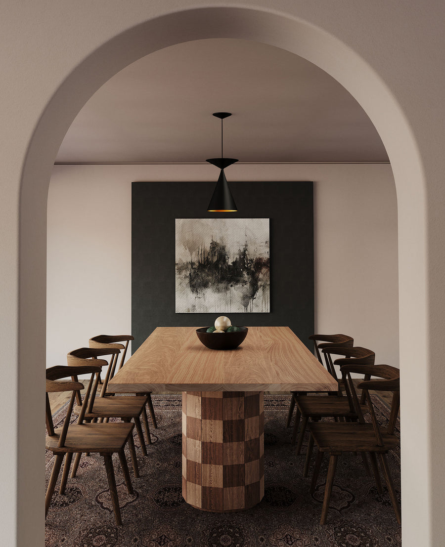 checkered dining table