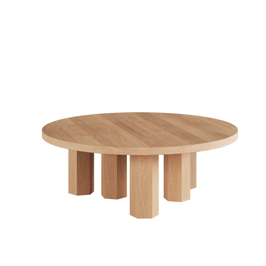 round wood coffee table