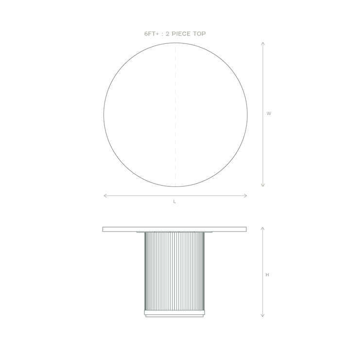 radius round dining table dimensions